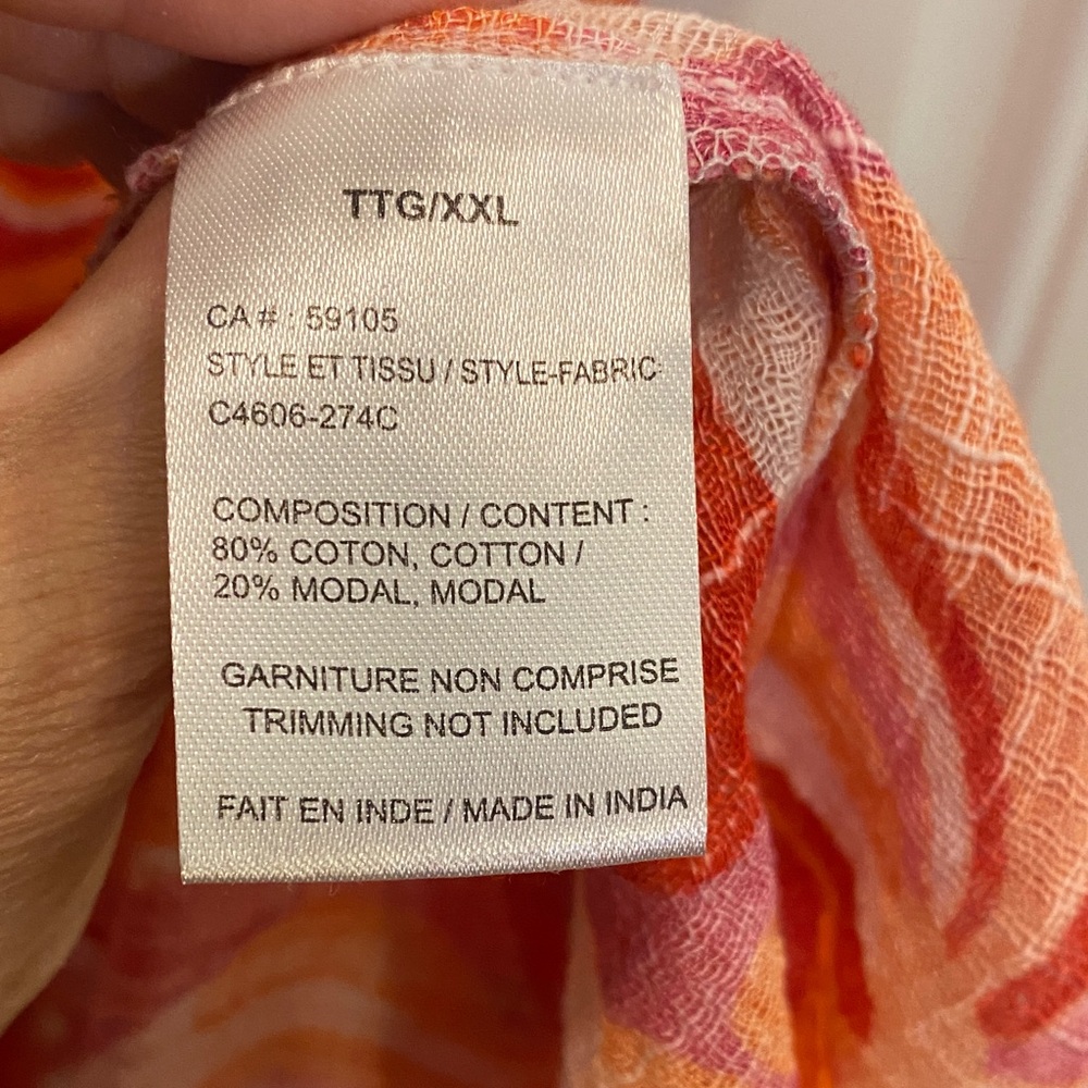 CHARLIE B Vibrant Orange, Pink and White Floral Top - Picture 3 of 4